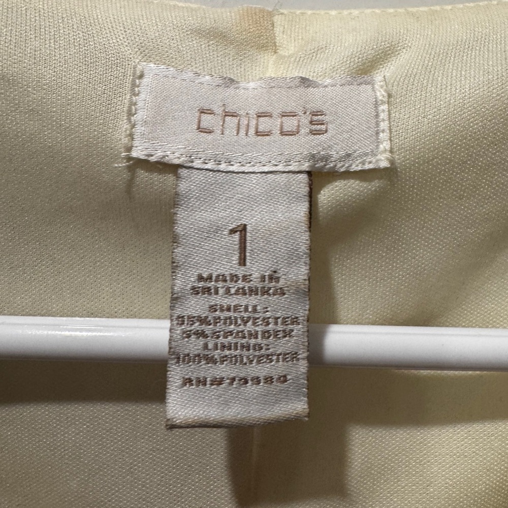 Chico’s Cream & Black Damask Beaded V-Neck Shift Dress Size 1 (M) - Picture 9 of 9
